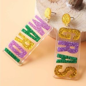 Mardi Gras earrings